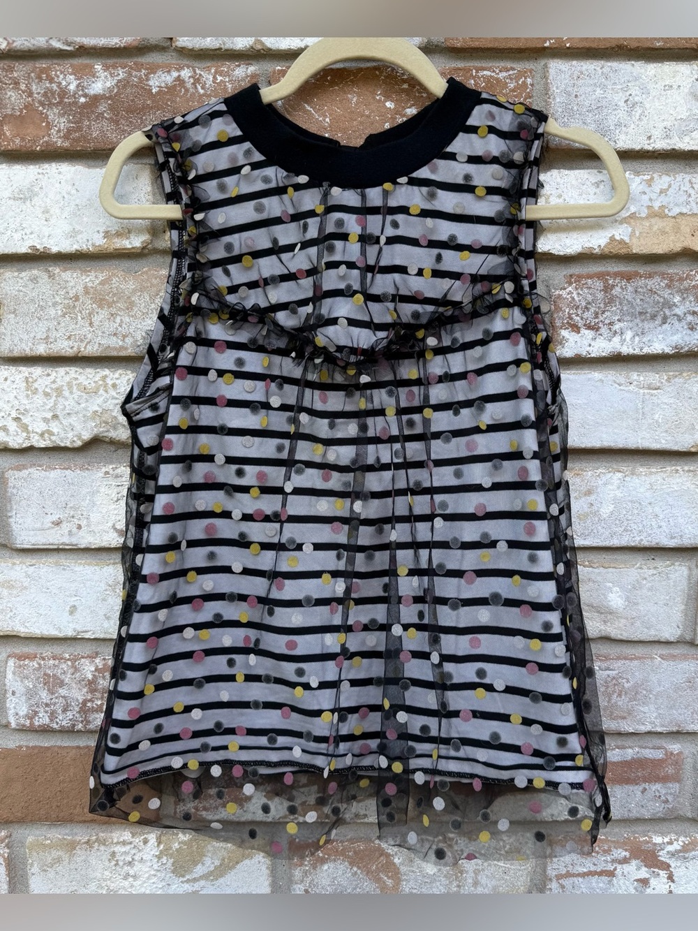 Maeve by Anthropologie Baby Doll Sleeveless Top with Polka Dots